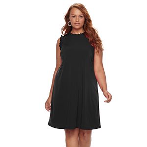 Plus Size Suite 7 Ruffled Mockneck Shift Dress