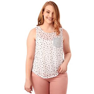 Juniors' Plus Size Wallflower High-Low Graphic Tank