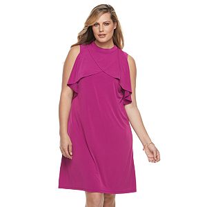 Plus Size Suite 7 Tiered Capelet Shift Dress