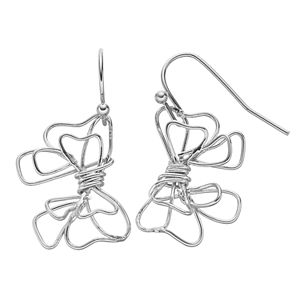 Mudd® Wire Bow Nickel Free Drop Earrings