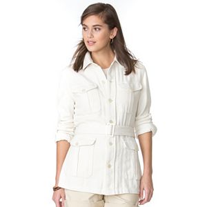 Women's Chaps Belted Linen Blend Jacket