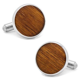 Stainless Steel Wood Cuff Links