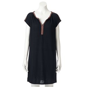 Women's SONOMA Goods for Life™ Embroidered Trim T-Shirt Dress