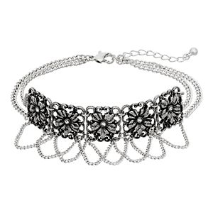 Mudd® Antiqued Flower Anklet
