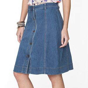 Women's Chaps A-Line Jean Skirt