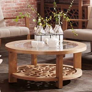 INK+IVY Crackle Round Coffee Table