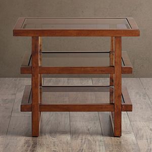 INK+IVY Metro Wood & Glass End Table