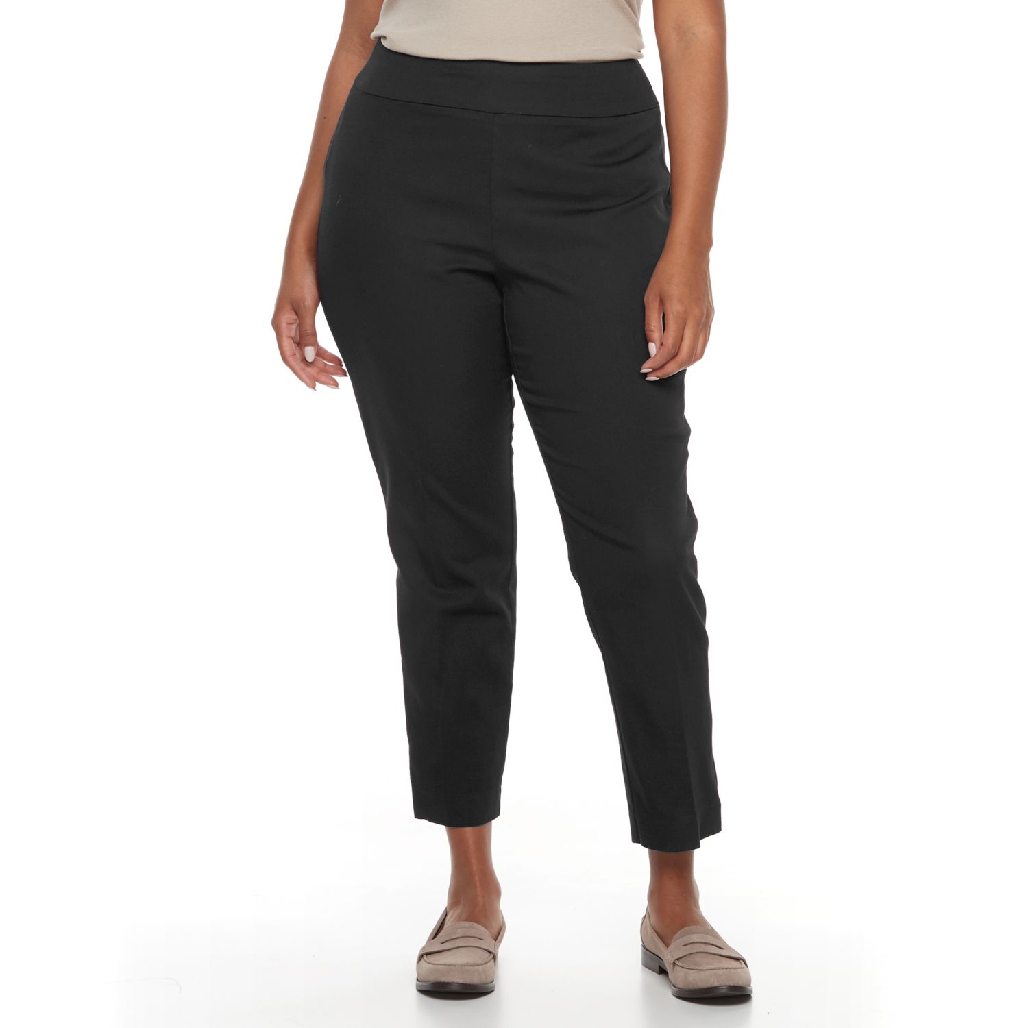 plus size pull on ankle pants