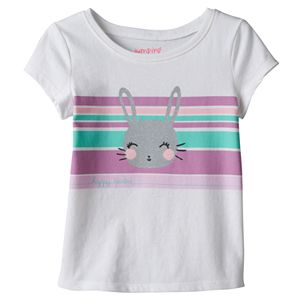 Baby Girl Jumping Beans® Short Sleeve Easter Glitter Graphic Tee