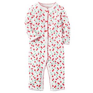 Baby Girl Carter's Picot-trim Print One-Piece Pajamas