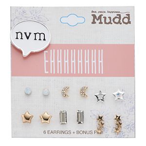 Mudd® Celestial Nickel Free Stud Earring Set with 