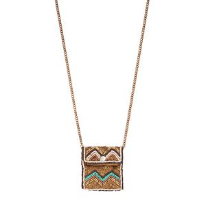 Mudd® Long Beaded & Sequined Pouch Necklace