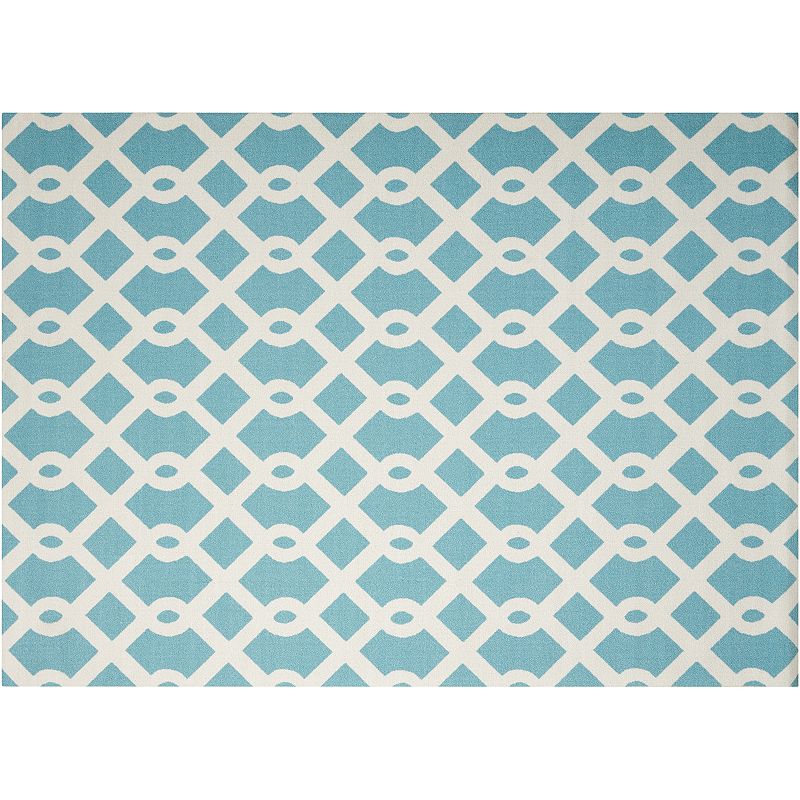 Waverly Sun N' Shade Ellis Geometric Indoor Outdoor Rug, Blue, 8Ft Sq