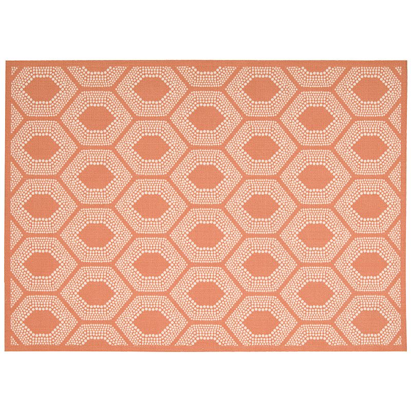Waverly Sun N' Shade Bubbly Geometric Indoor Outdoor Rug, Orange, 5X7.5 Ft