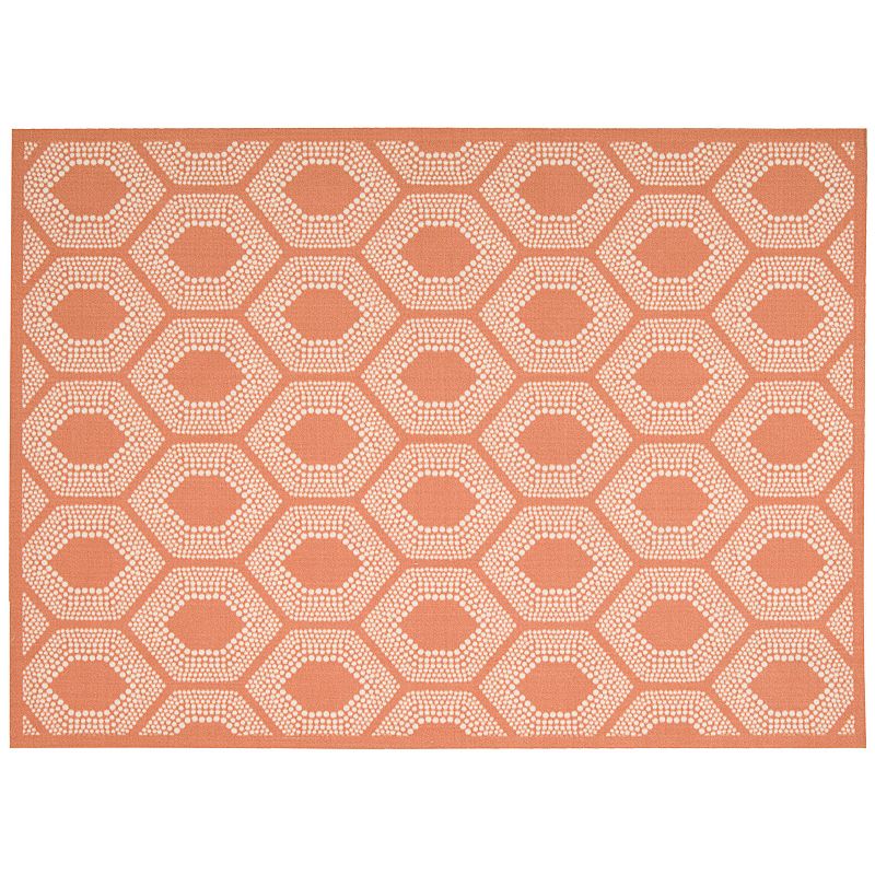 Waverly Sun N' Shade Bubbly Geometric Indoor Outdoor Rug, Orange, 5X7.5 Ft