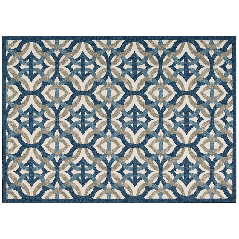 Waverly Sun N' Shade Celestial Geometric Indoor Outdoor Rug, Light Blue, 8X11 Ft