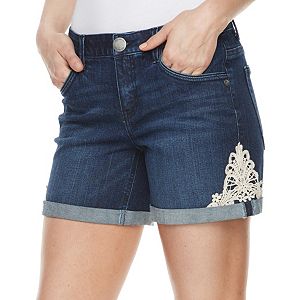 Women's ReCreation Lace Textured Technology Denim Shorts