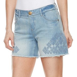 Women's ReCreation Embroidered Stretch Denim Shorts