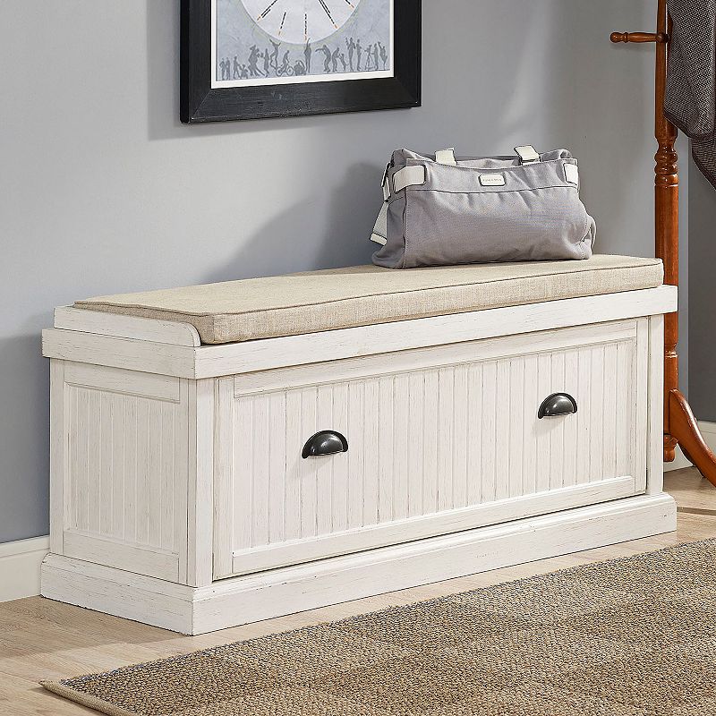 Crosley Furniture Seaside Storage Bench, White