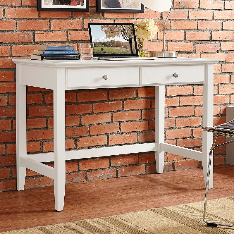 46419750 Crosley Furniture Campbell 2-Drawer Desk, White sku 46419750