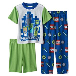 Boys 6-12 Minecraft 3-Piece Pajama Set