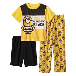 Boys 4-10 Despicable Me 3 Yellow Is The New Black 3-Piece Pajama Set