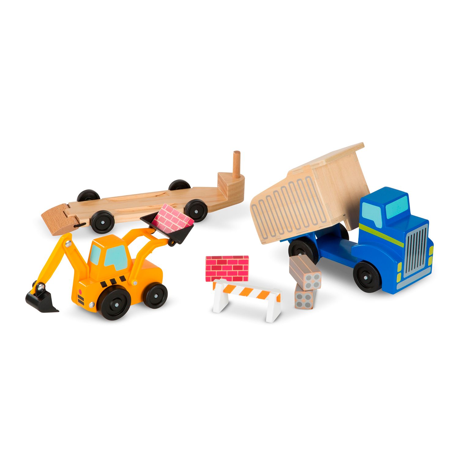 melissa and doug construction vehicle set