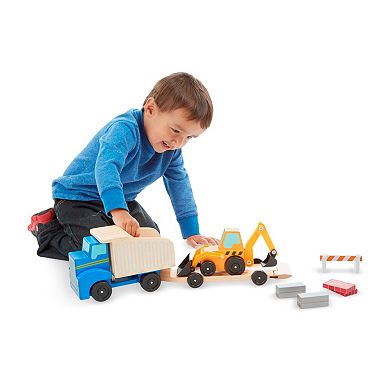 Melissa & Doug Dump Truck & Loader Wooden Play Set