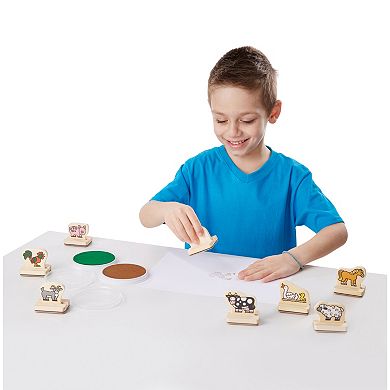 Melissa & Doug My First Wooden Stamp Farm Animals Set