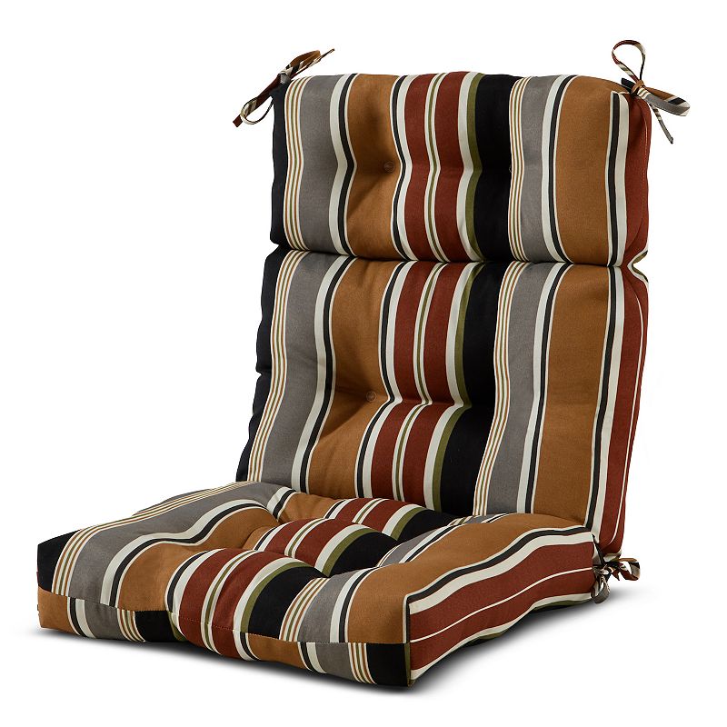 Greendale Home Fashions Outdoor High Back Chair Cushion, Brown, 44X21