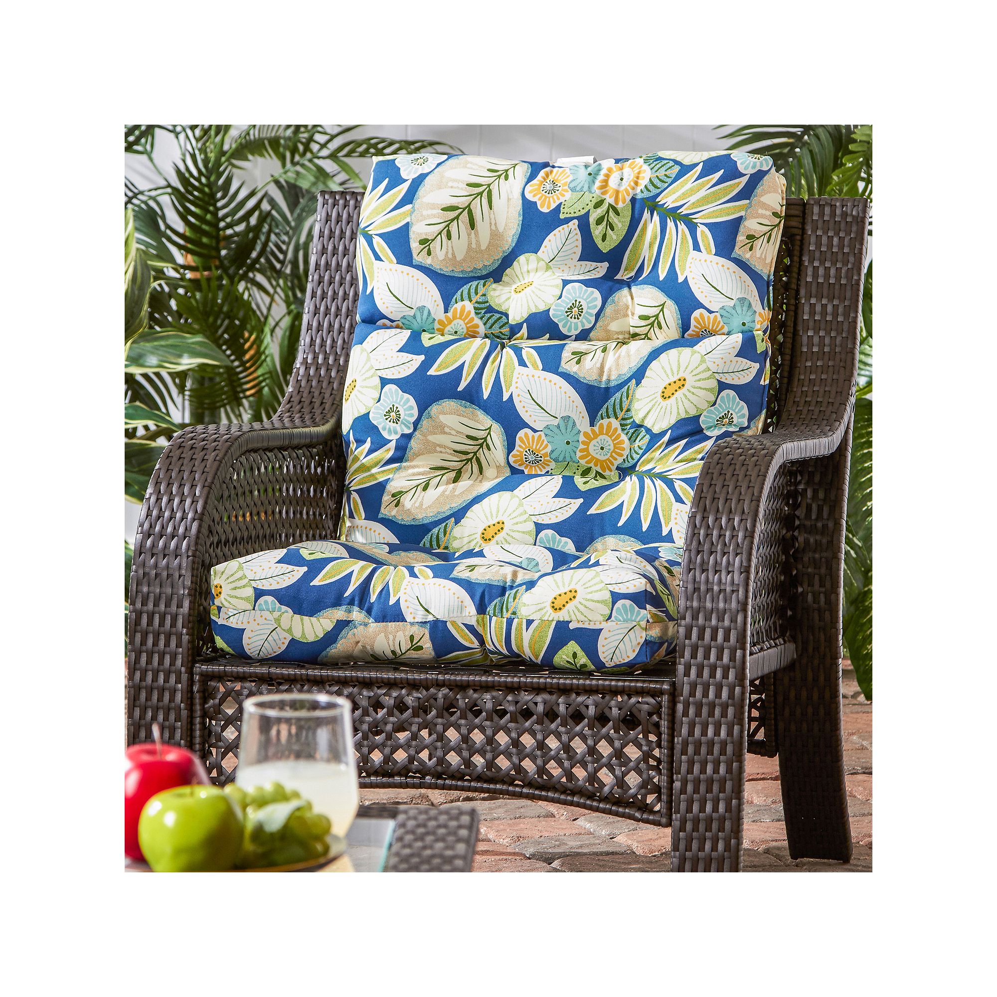 Greendale Home Fashions Outdoor High Back Chair Cushion, Marlow