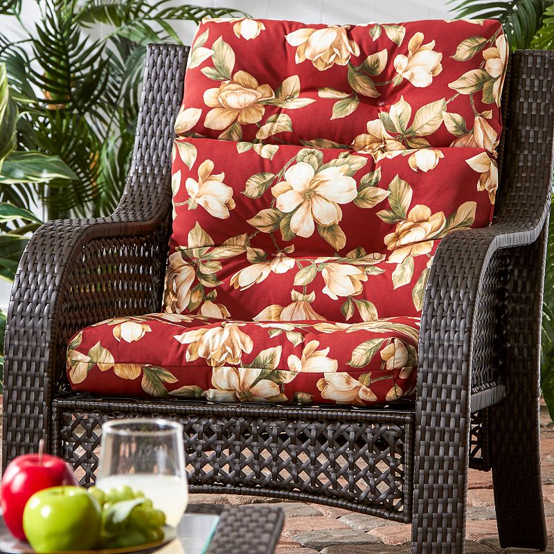 Greendale Home Fashions Roma Floral 44 x 22 in. Outdoor High Back Chair Cushion