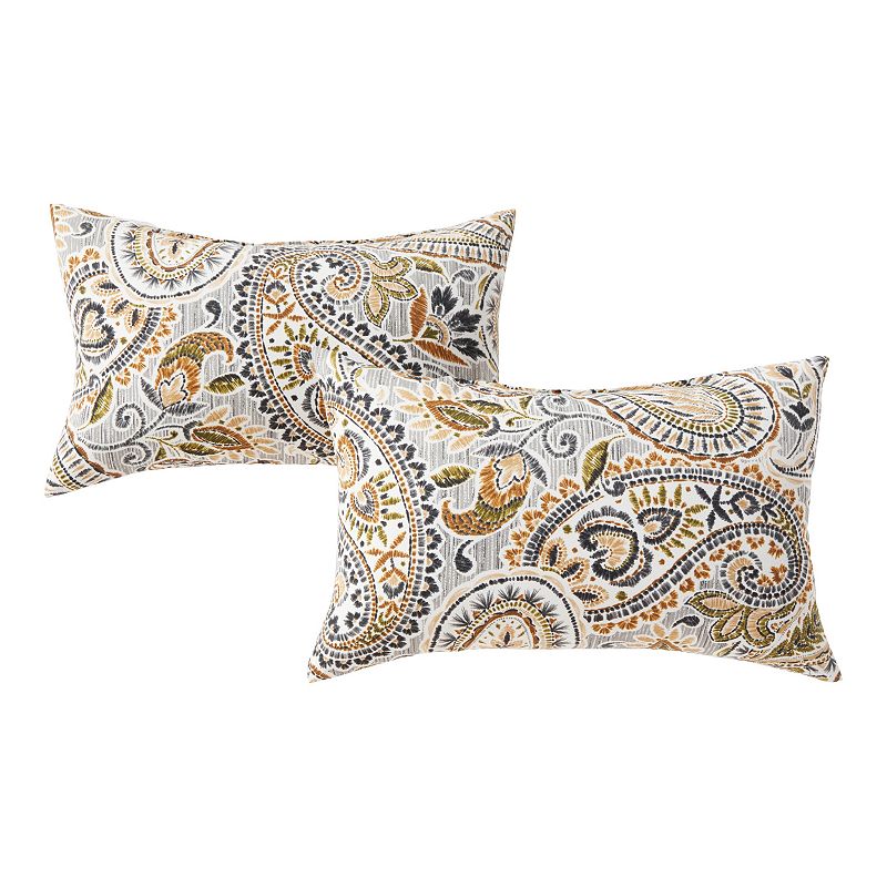 Greendale Home Fashions Outdoor 2-pack Oblong Throw Pillow Set