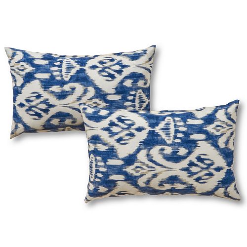 Greendale Home Fashions Outdoor 2pack Oblong Throw Pillow Set