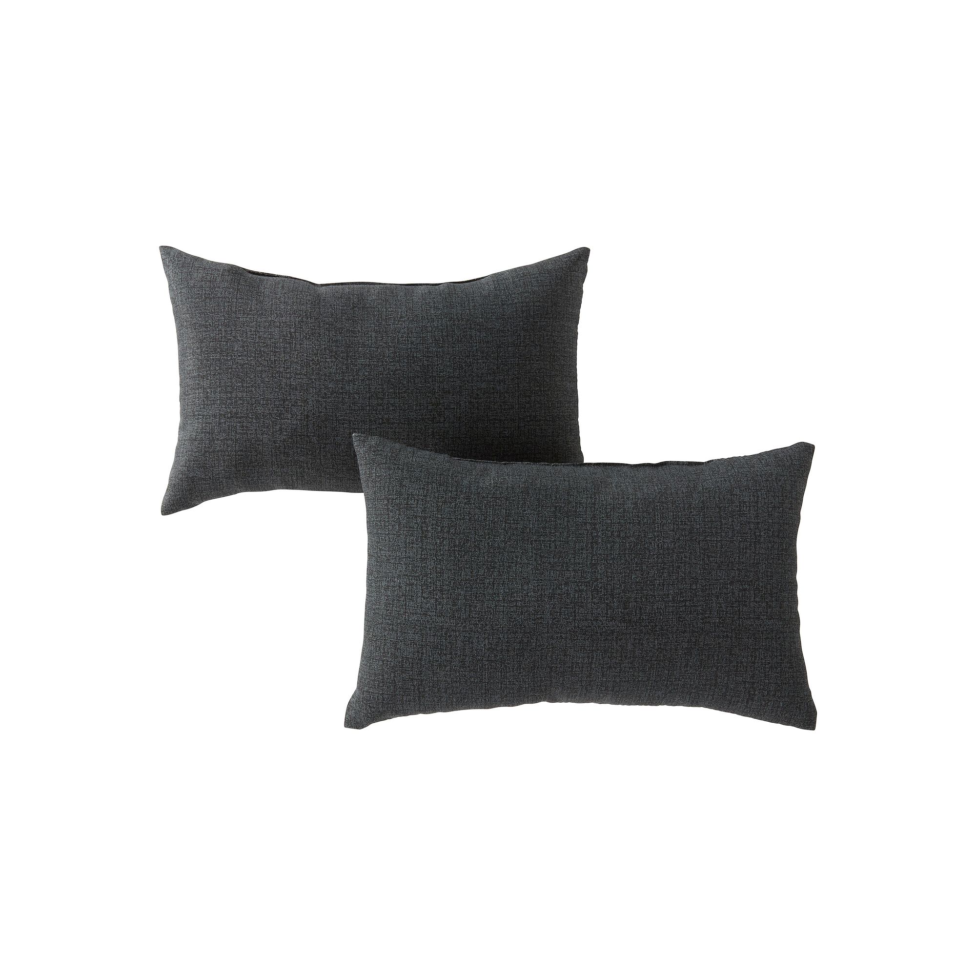 Greendale Home Fashions Outdoor 2-pack Oblong Throw Pillow Set, Black
