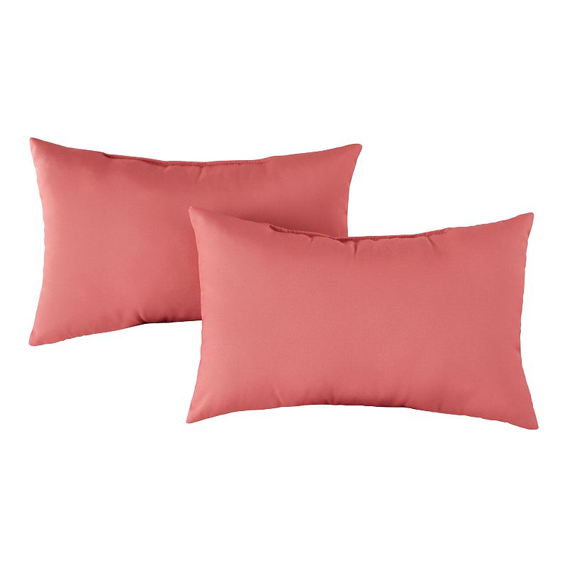 Greendale Home Fashions Outdoor 2-pack Oblong Throw Pillow Set, Pink