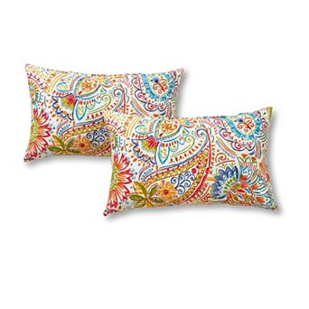 Greendale Home Fashions Outdoor 2-pack Oblong Throw Pillow Set