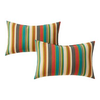 Greendale Home Fashions Outdoor 2-pack Oblong Throw Pillow Set