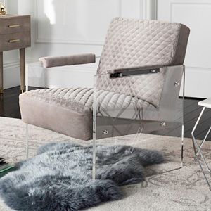 Safavieh Couture Upholstered Acrylic Arm Accent Chair