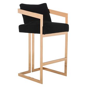 Safavieh Couture Gold Finish Velvet Bar Stool