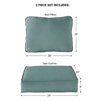 Greendale Home Fashions Deep Seat Cushion Back Pillow Set