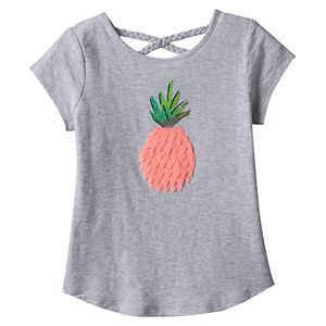 Girls 4-10 Jumping Beans® Braided Cross Back Slubbed Embellished Tee