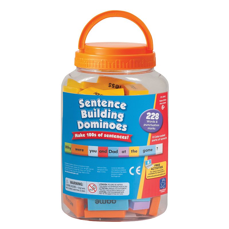 Educational Insights Sentence Building Dominoes, Multicolor