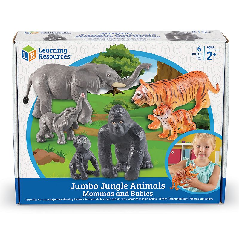 Learning Resources Mommas & Babies Jumbo Jungle Animals, Multicolor