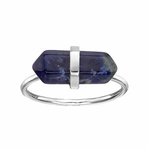 Healing Stone Silver Plated Sodalite Crystal Ring