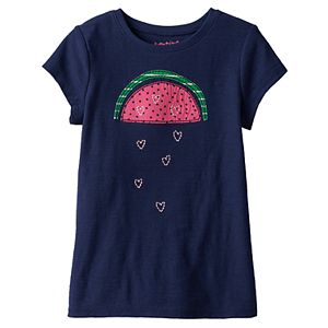 Girls 4-10 Jumping Beans® Short Sleeve Slubbed Embroidered Graphic Tee