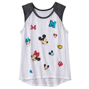 Disney's Mickey Mouse & Minnie Mouse Girls 7-16 Faux Patch Graphic Tee