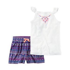 Girls 4-8 Carter's Geometric Tank Top & Print Shorts Set