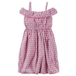 Girls 4-8 Carter's Print Cold-Shoulder Dress