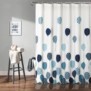 Lush Decor Flying Balloon Kid's Shower Curtain
